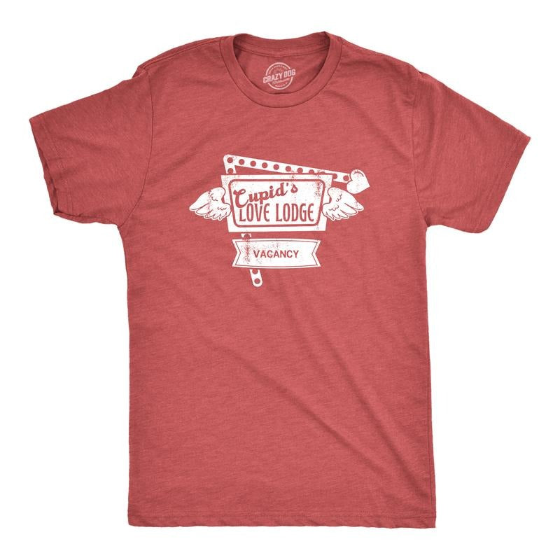 Mens Cupids Love Lodge T Shirt Funny Valentines Day Shirt for Men Mens Funny T Shirts Cool Tees Soft Stylish Casual...