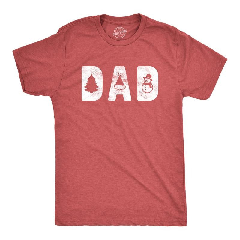 Mens Dad Christmas T Shirt Funny Xmas Holiday Party Tee for Father Graphic Mens Funny T Shirts Cool Tees Soft Stylish...