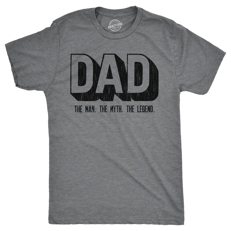 Mens Dad The Man The Myth The Legend T Shirt Funny Fathers Day Gift Tee for Guys Mens Funny T Shirts Cool Tees Soft...