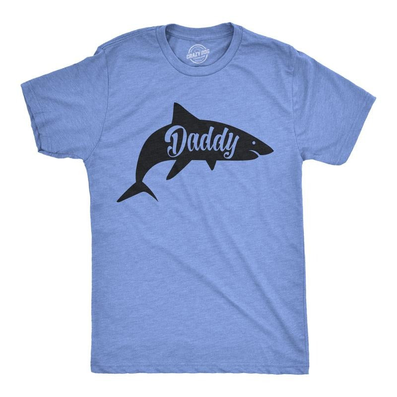 Mens Daddy Shark T shirt Cute Funny Family Cool Best Dad Vacation Tee For Guys Mens Funny T Shirts Cool Tees Soft Stylish...