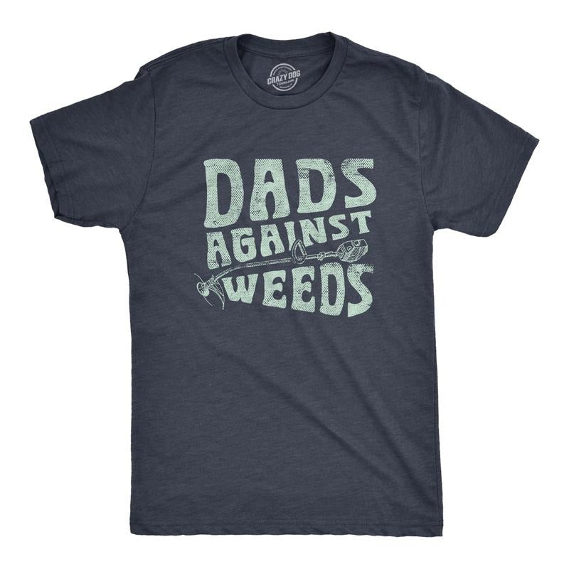 Mens Dads Against Weeds T Shirt Funny Weed Whacker Lawn Mowing Tee For Guys Mens Funny T Shirts Cool Tees Soft Stylish...
