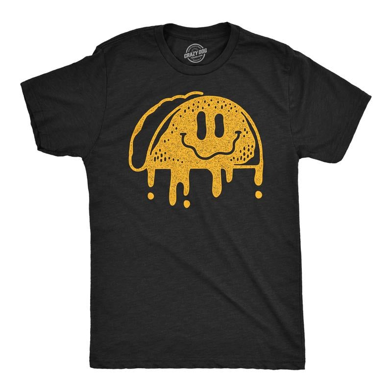Mens Dripping Taco Smile Funny T Shirts Mexican Food Graphic Tee For Men Mens Funny T Shirts Cool Tees Soft Stylish...