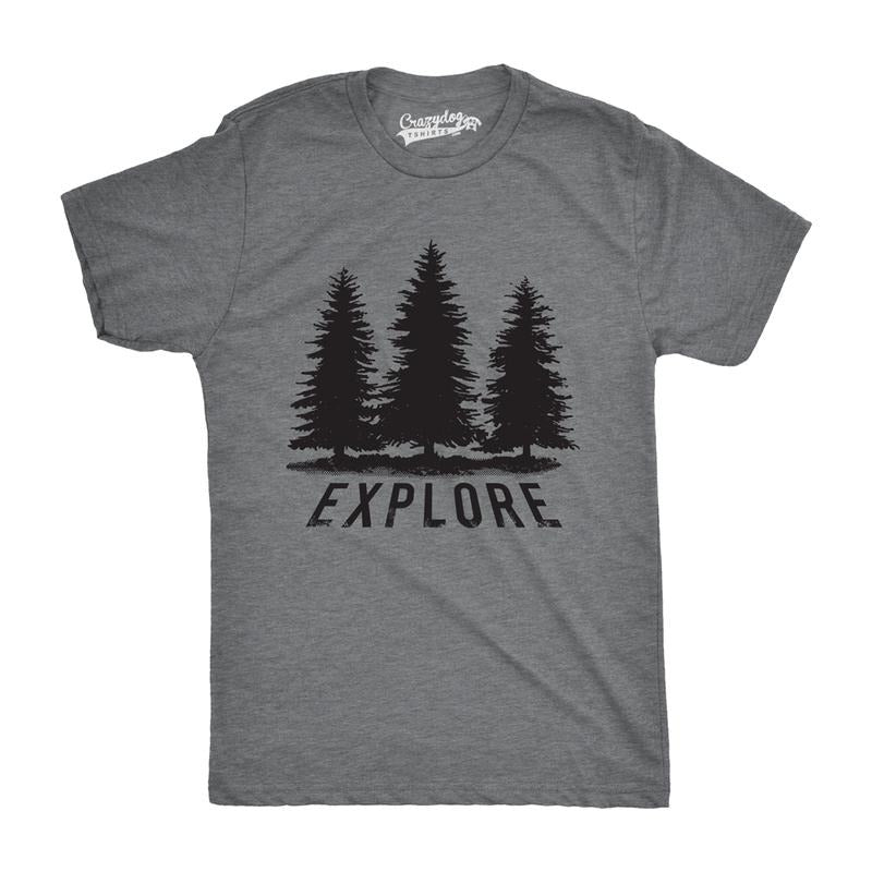 Mens Explore Pine Trees Outdoor Adventure Cool T Shirt Mens Funny T Shirts Cool Tees Soft Stylish Casual Menswear Funny...