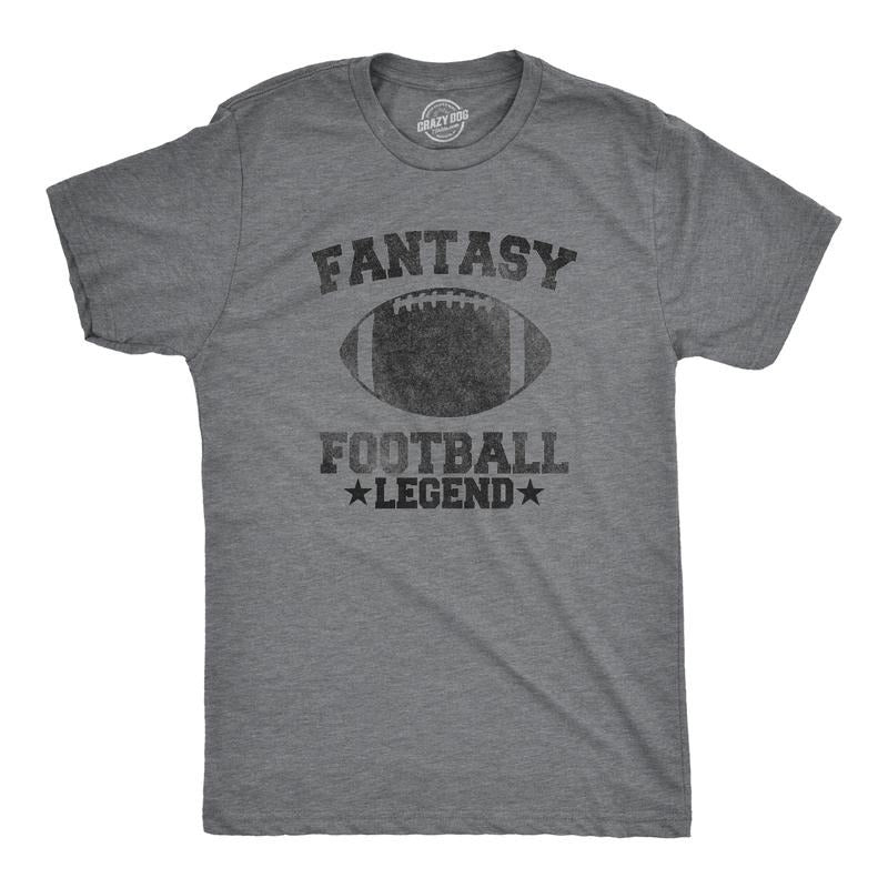 Mens Fantasy Football Legend Funny T shirt Season Novelty Graphic Dad Gameday Mens Funny T Shirts Cool Tees Soft Stylish...