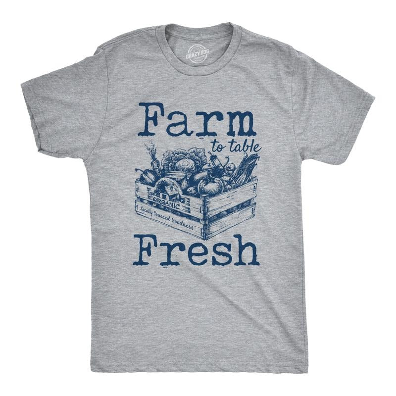 Mens Farm to Table Fresh T Shirt Cute Vegetables Farmers Market Tee Mens Funny T Shirts Cool Tees Soft Stylish Casual...