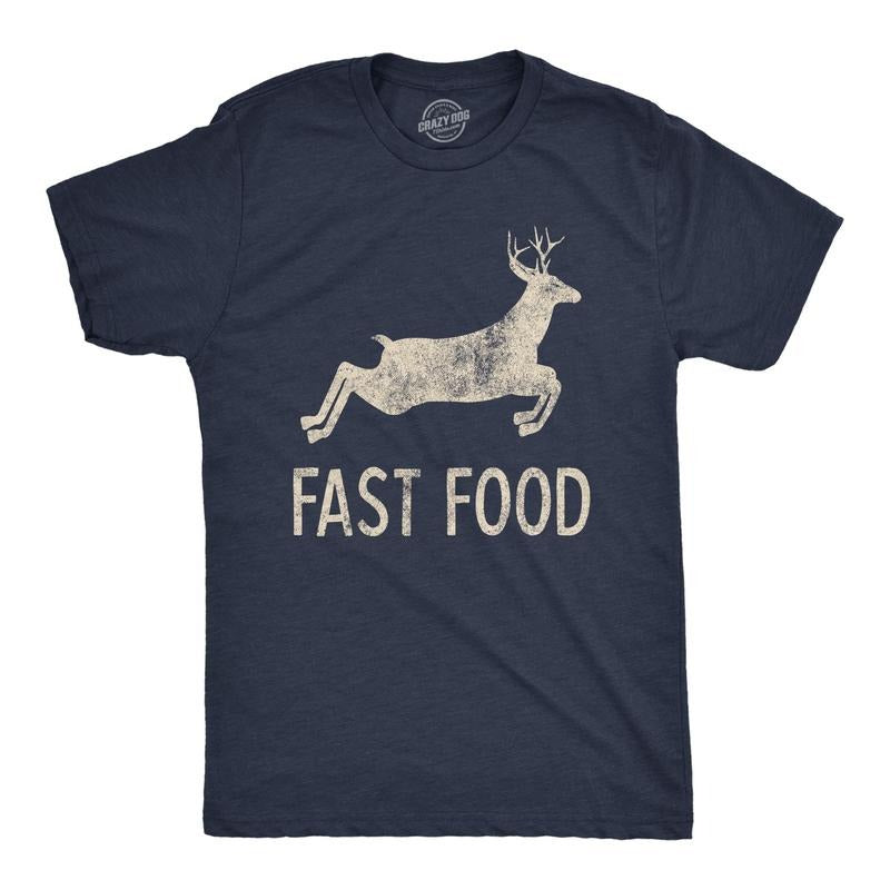 Mens Fast Food Tshirt Funny Deer Hunting Season Novelty Graphic Tee Hoodie, Sweatshirt | TeeBloomCo.com