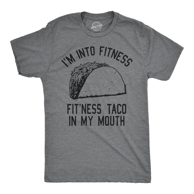 Mens Fitness Taco Funny T Shirt Humorous Gym Graphic Novelty Sarcastic Tee Guys Mens Funny T Shirts Cool Tees Soft...