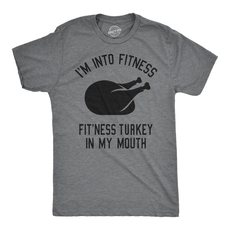 Mens Fitness Turkey In My Mouth T shirt Funny Thanksgiving Thankful Graphic Mens Funny T Shirts Cool Tees Soft Stylish...