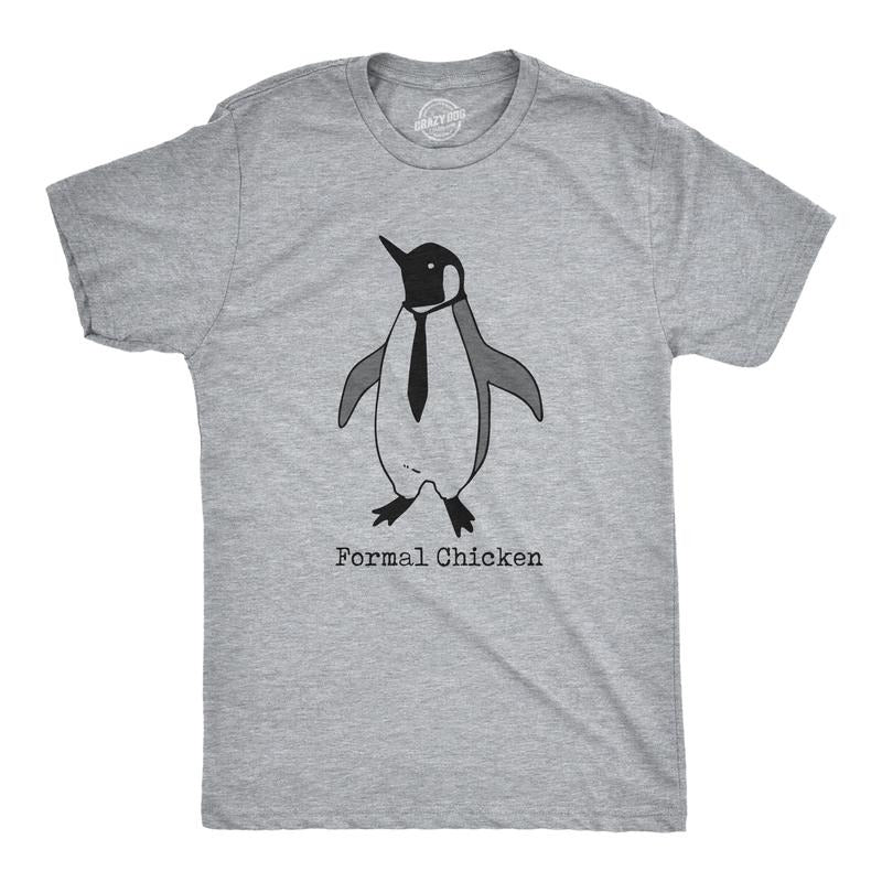 Mens Formal Chicken T Shirt Funny Penguin Suit Tuxedo Tie Joke Tee For Guys Mens Funny T Shirts Cool Tees Soft Stylish...