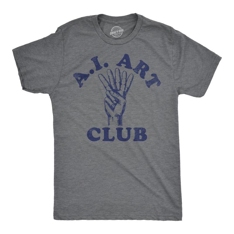 Mens Funny T Shirts AI Art Club Sarcastic Graphic Novelty Tee for Men Mens Funny T Shirts Cool Tees Soft Stylish Casual...