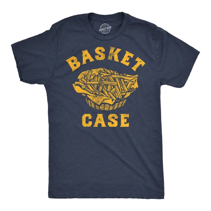 Mens Funny T Shirts Basket Case Sarcastic Frech Fries Graphic Tee for Men Mens Funny T Shirts Cool Tees Soft Stylish...