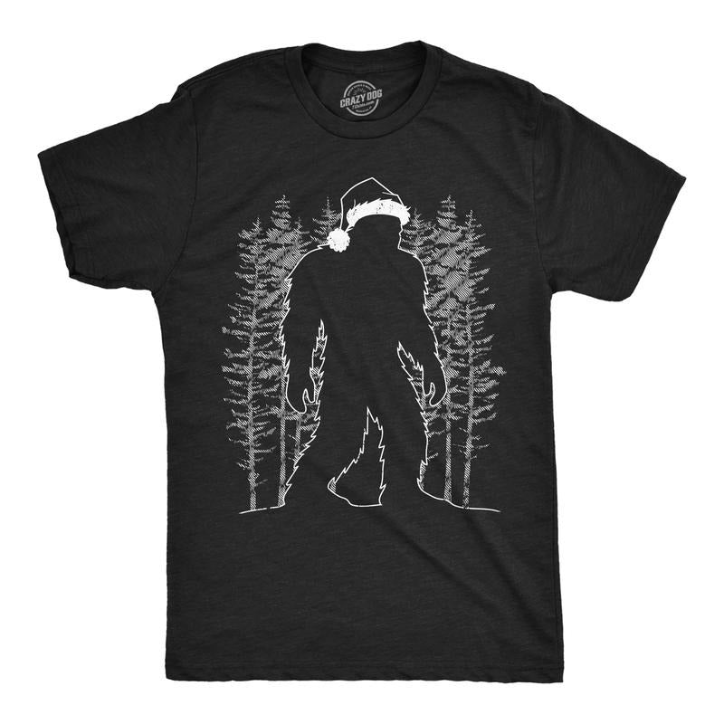 Mens Funny T Shirts Bigfoot Santa Sarcastic Christmas Sasquatch Graphic Novelty Tee For Men Mens Funny T Shirts Cool Tees...