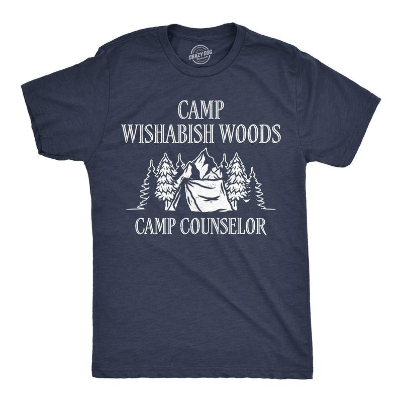 Mens Funny T Shirts Camp Wishabish Woods Camping Graphic Novelty Tee For Men Mens Funny T Shirts Cool Tees Soft Stylish...