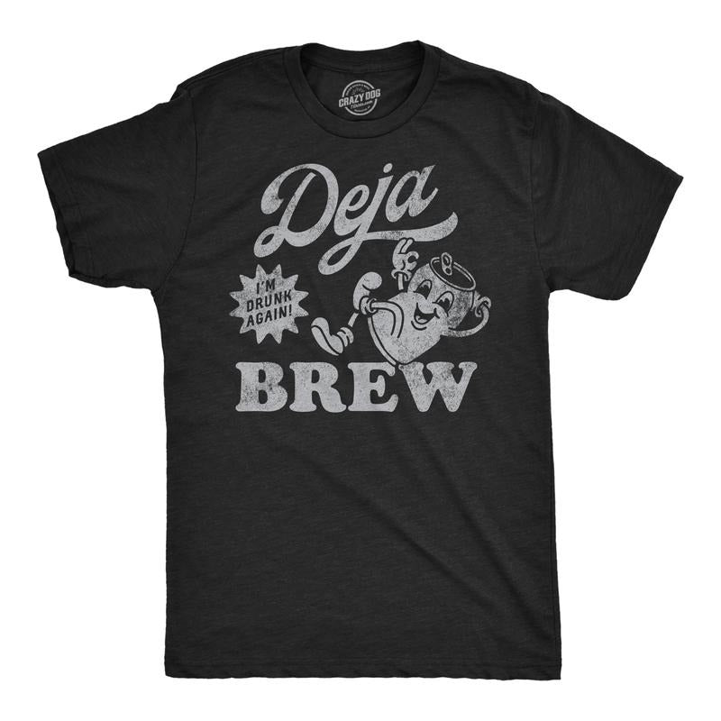 Mens Funny T Shirts Deja Brew Sarcastic Drinking Graphic Tee For Men Mens Funny T Shirts Cool Tees Soft Stylish Casual...