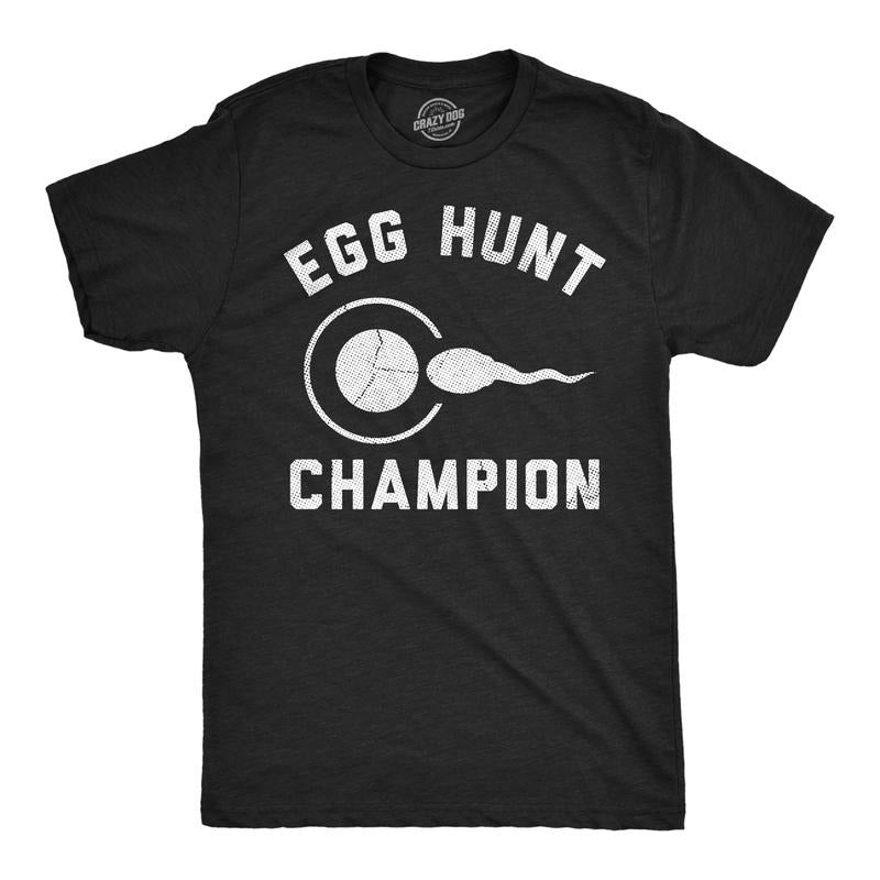 Mens Funny T Shirts Egg Hunt Champion Sarcastic Sperm Graphic Novelty Tee For Men Mens Funny T Shirts Cool Tees Soft...