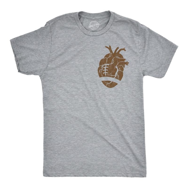 Mens Funny T Shirts Football Heart Sarcastic Graphic Novelty Tee For Men Mens Funny T Shirts Cool Tees Soft Stylish...