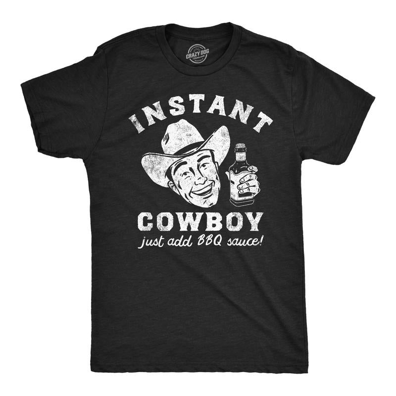 Mens Funny T Shirts Instant Cowboy Sarcastic Cookout Barbeque Graphic Tee For Men Mens Funny T Shirts Cool Tees Soft...