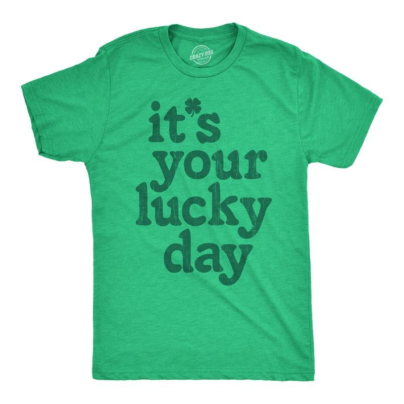 Mens Funny T Shirts Its Your Lucky Day St Patricks Day Graphic Tee For Men Mens Funny T Shirts Cool Tees Soft Stylish...