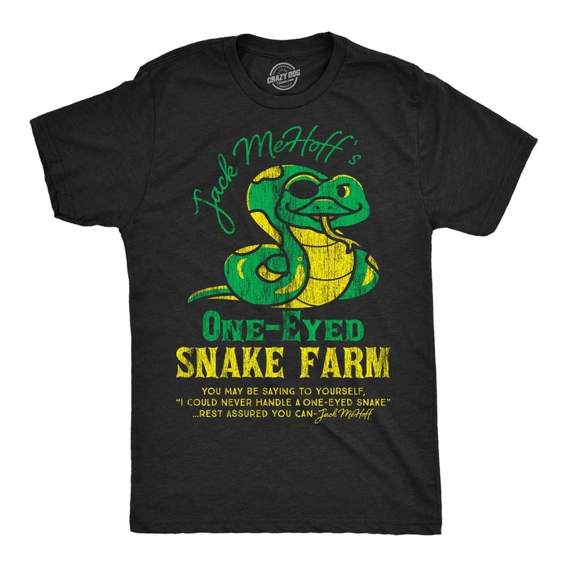 Mens Funny T Shirts Jack Mehoffs One Eyed Snake Farm Sarcastic Graphic Tee For Men Mens Funny T Shirts Cool Tees Soft...