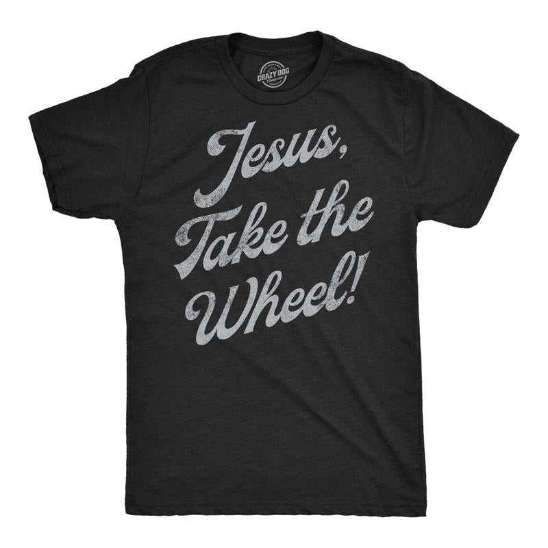 Mens Funny T Shirts Jesus Take The Wheel Sarcastic Graphic Tee for Men Mens Funny T Shirts Cool Tees Soft Stylish Casual...