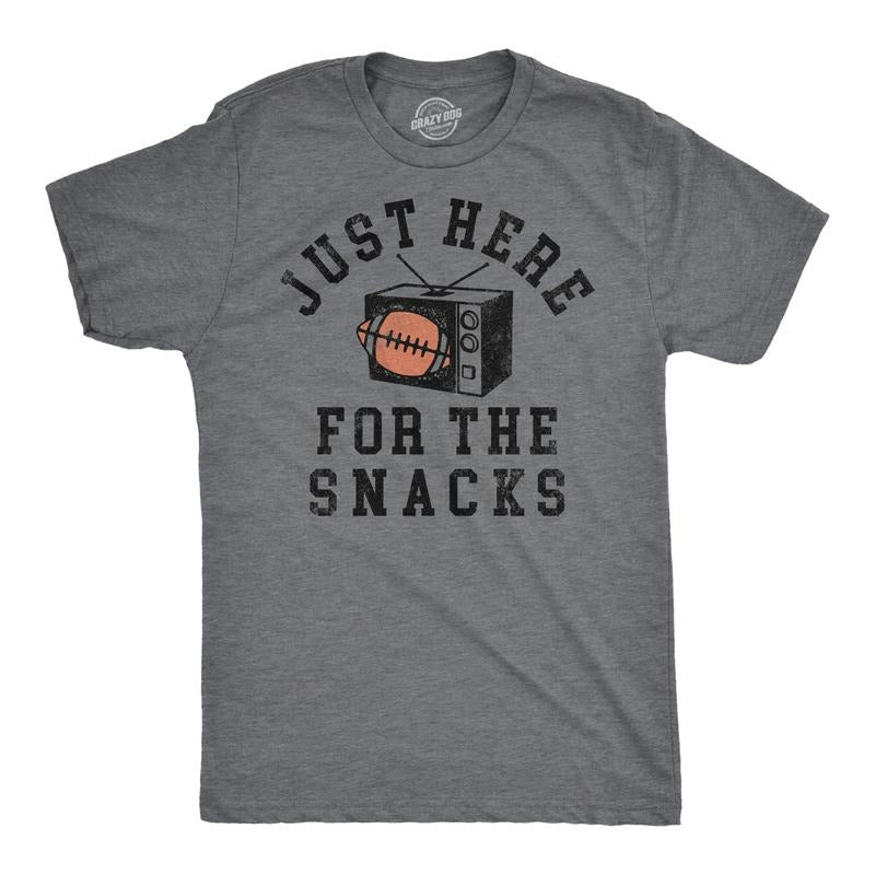 Mens Funny T Shirts Just Here For The Snacks Sarcastic Football Tee For Men Mens Funny T Shirts Cool Tees Soft Stylish...