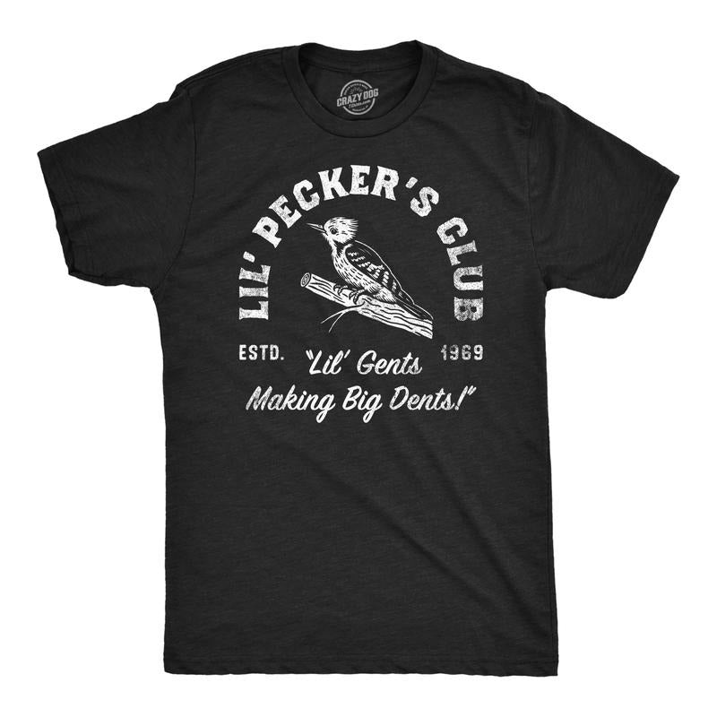 Mens Funny T Shirts Lil Peckers Club Sarcastic Bird Graphic Novelty Tee For Men Mens Funny T Shirts Cool Tees Soft...
