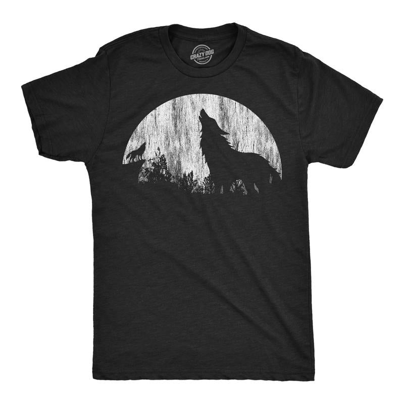 Mens Funny T Shirts Moon Wolves Novelty Graphic Tee For Men Mens Funny T Shirts Cool Tees Soft Stylish Casual Menswear...