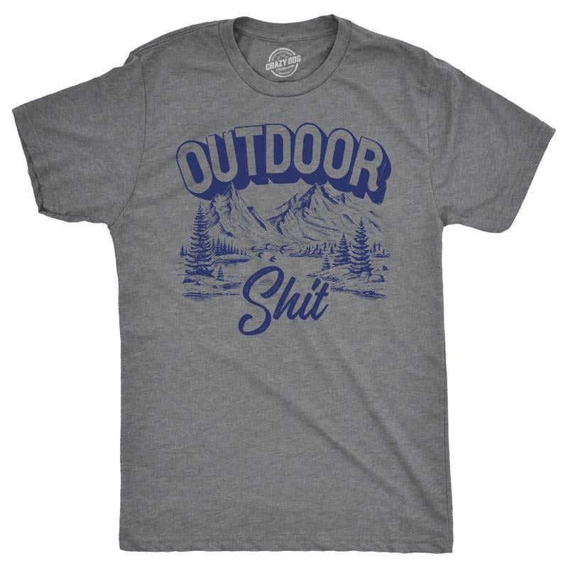Mens Funny T Shirts Outdoor Shit Sarcastic Camping Hiking Graphic Novelty Tee For Men Mens Funny T Shirts Cool Tees Soft...