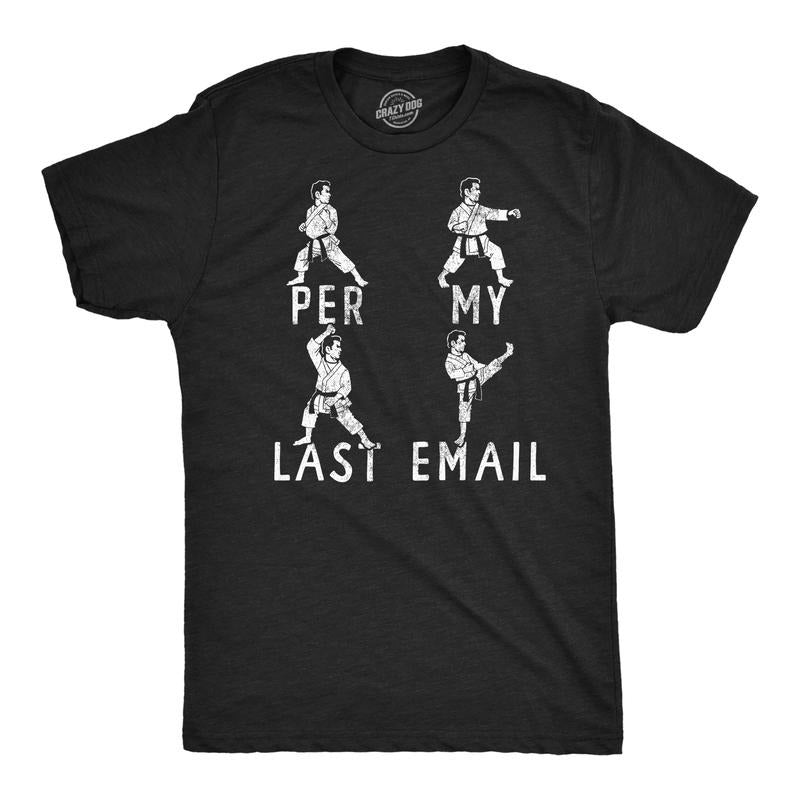 Mens Funny T Shirts Per My Last Email Sarcastic Karate Graphic Novelty Tee for Men Mens Funny T Shirts Cool Tees Soft...