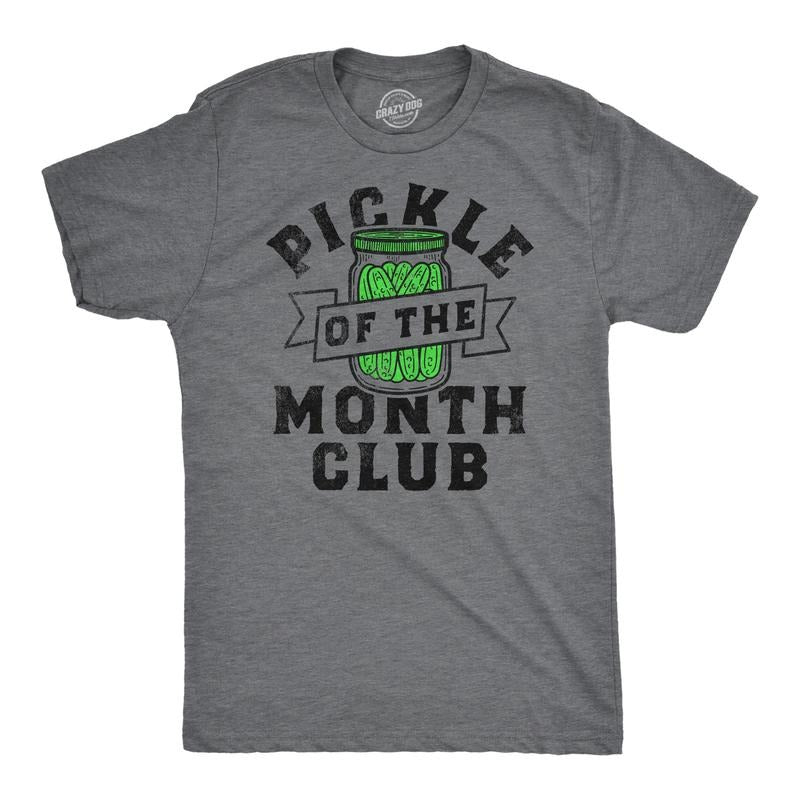 Mens Funny T Shirts Pickle of the Month Club Sarcastic Food Graphic Novelty Tee for Men Mens Funny T Shirts Cool Tees...