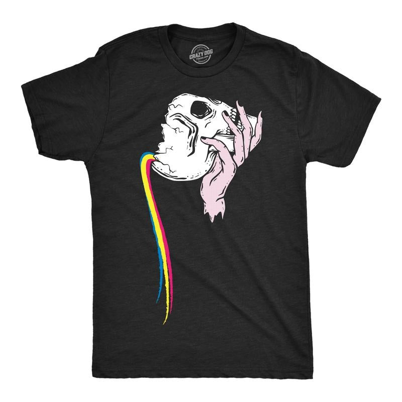 Mens Funny T Shirts Pouring Rainbow Skull Cool Graphic Tee For Men Mens Funny T Shirts Cool Tees Soft Stylish Casual...