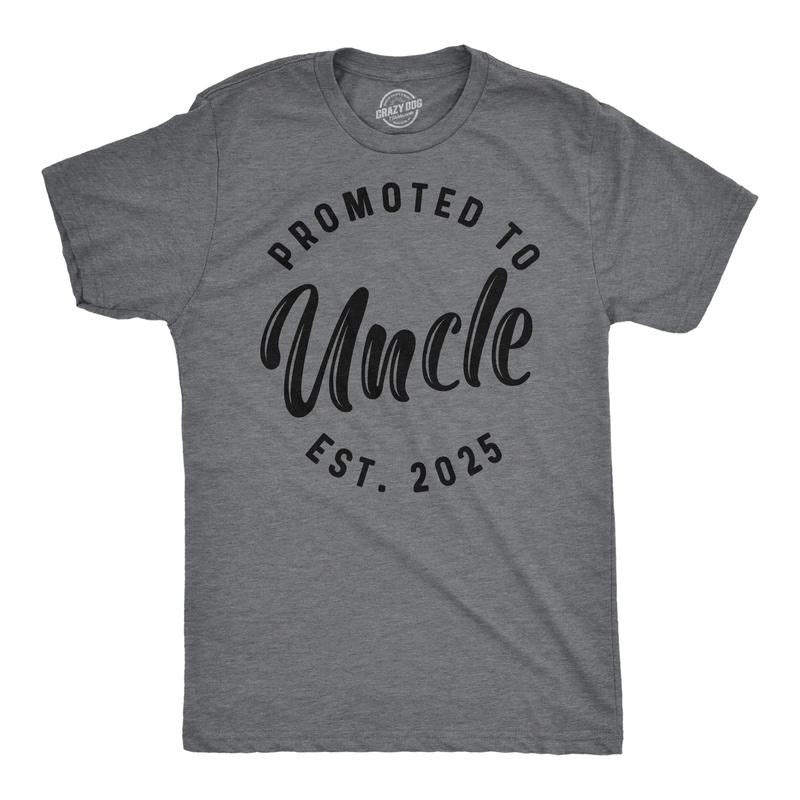 Mens Funny T Shirts Promoted To Uncle 2025 Sarcastic Family New Baby Graphic Tee For Men Mens Funny T Shirts Cool Tees...