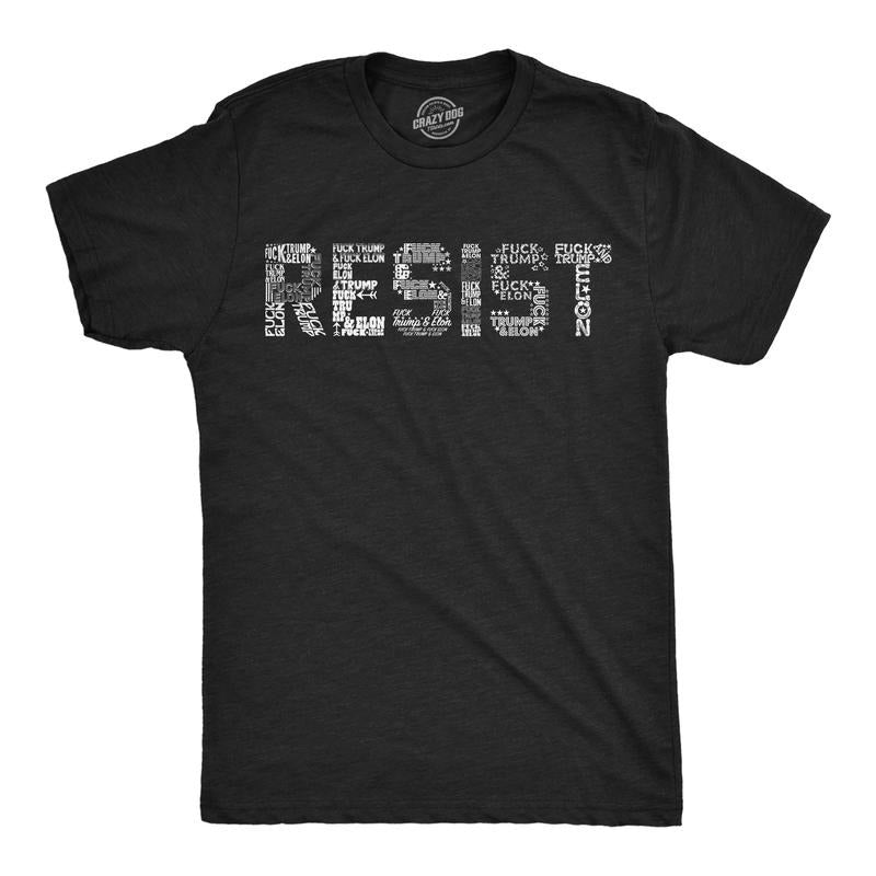 Mens Funny T Shirts Resist F*ck Trump Elon Sarcastic Political Graphic Novelty Tee for Men Mens Funny T Shirts Cool Tees...