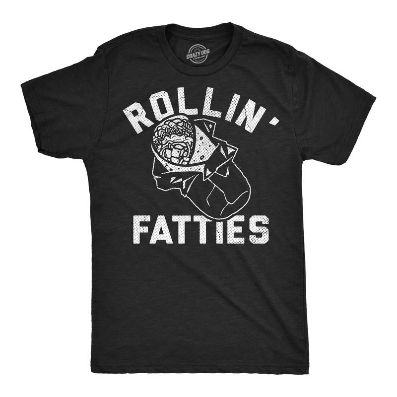 Mens Funny T Shirts Rollin Fatties Sarcastic Burrito Graphic Novelty Tee for Men Mens Funny T Shirts Cool Tees Soft...