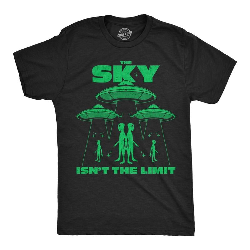 Mens Funny T Shirts The Sky Isnt The Limit Sarcastic Alien Graphic Novelty Tee For Men Mens Funny T Shirts Cool Tees Soft...
