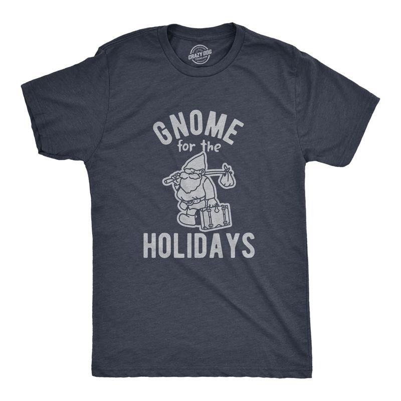 Mens Gnome For The Holidays T Shirt Funny Christmas Party Family Graphic Tee Mens Funny T Shirts Cool Tees Soft Stylish...