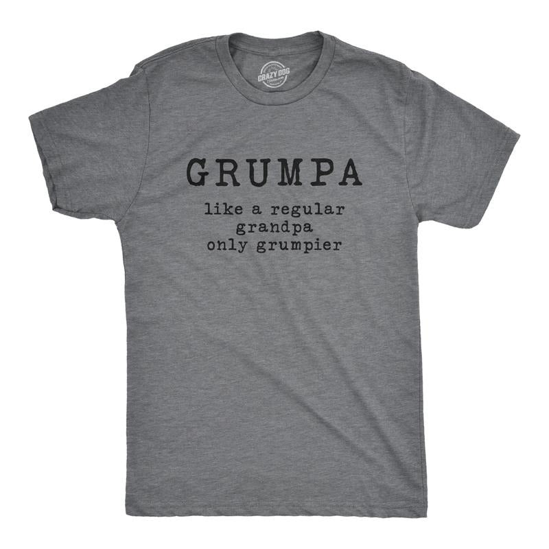 Mens Grumpa Like Regular Grandpa Only Grumpier T Shirt Funny Grandfather Tee Mens Funny T Shirts Cool Tees Soft Stylish...