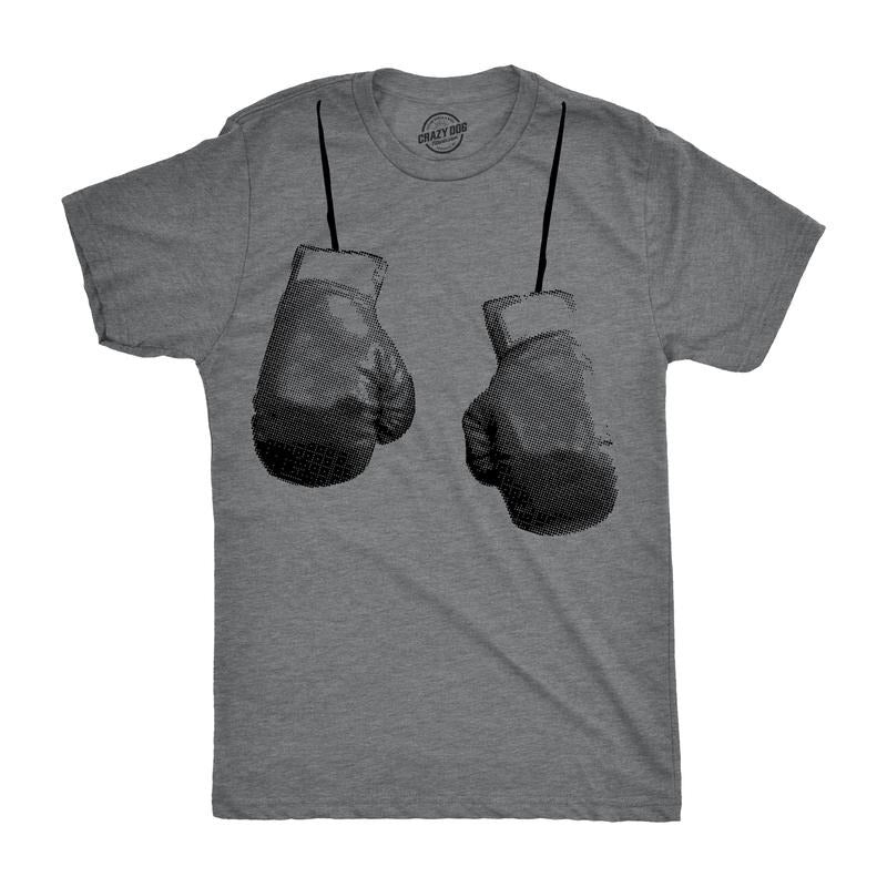 Mens Hanging Gloves T Shirt Cool Fitness Boxing Gym Tee for Guys Mens Funny T Shirts Cool Tees Soft Stylish Casual...
