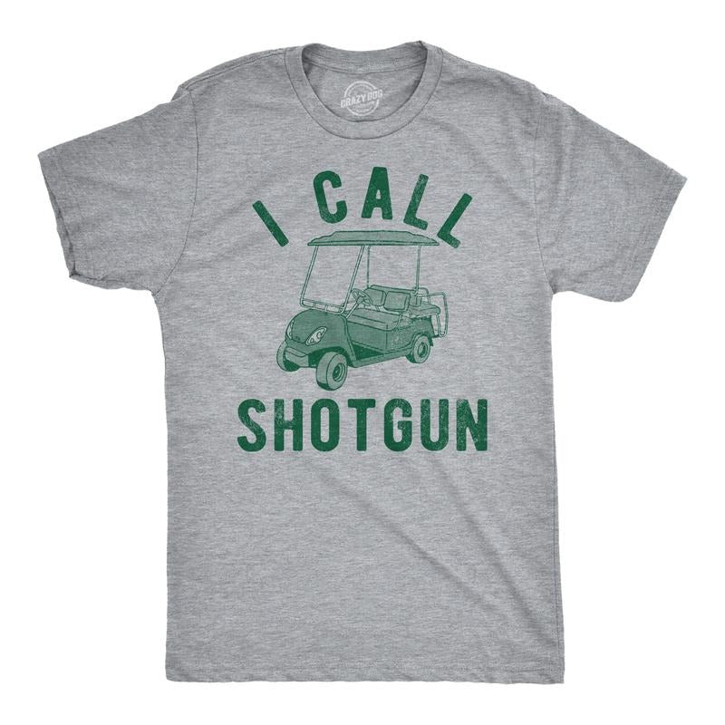 Mens I Call Shotgun Funny T Shirts Sarcastic Golfing Graphic Tee For Men Mens Funny T Shirts Cool Tees Soft Stylish...