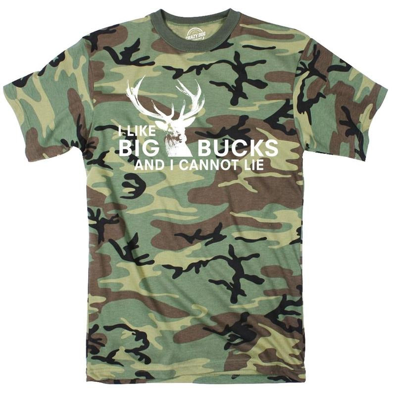 Mens I Like Big Bucks and I Cannot Lie T shirt Funny Deer Hunting Hunter Gift Mens Funny T Shirts Cool Tees Soft Stylish...