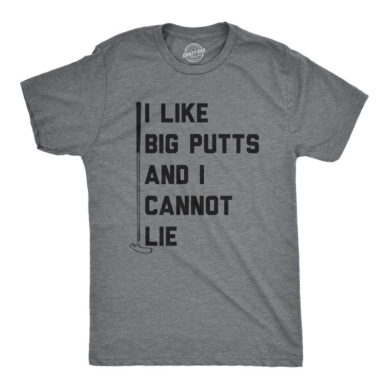 Mens I Like Big Putts and I Cannot Lie T Shirt Funny Golf Sports Graphic Novelty Tee Mens Funny T Shirts Cool Tees Soft...