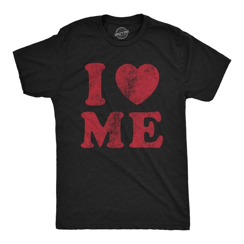Mens I Love Me T Shirt Funny Self Love Valentine's Day Single Tee Mens Funny T Shirts Cool Tees Soft Stylish Casual...