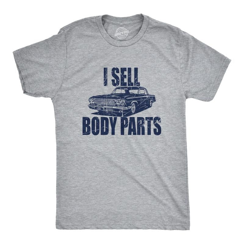 Mens I Sell Body Parts T Shirt Funny Mechanic Car Lover Joke Tee For Guys Mens Funny T Shirts Cool Tees Soft Stylish...