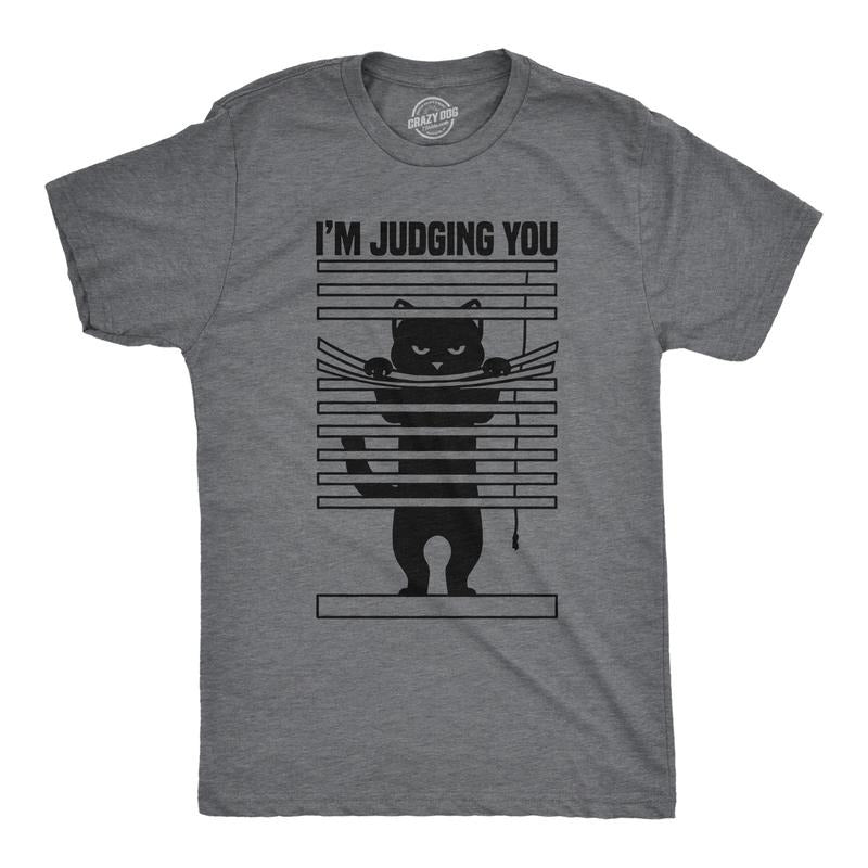 Mens Im Judging You Funny T Shirts Sarcastic Kitten Graphic Tee For Men Mens Funny T Shirts Cool Tees Soft Stylish Casual...