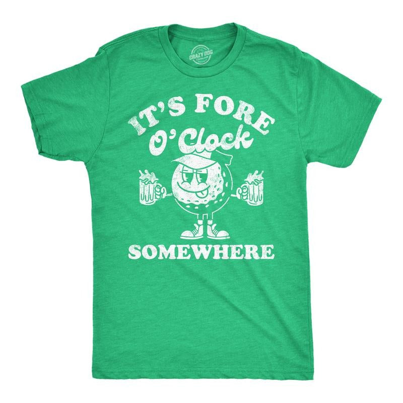 Mens Its Fore O Clock Somewhere Funny T Shirts Sarcastic Golf Tee For Men Mens Funny T Shirts Cool Tees Soft Stylish...
