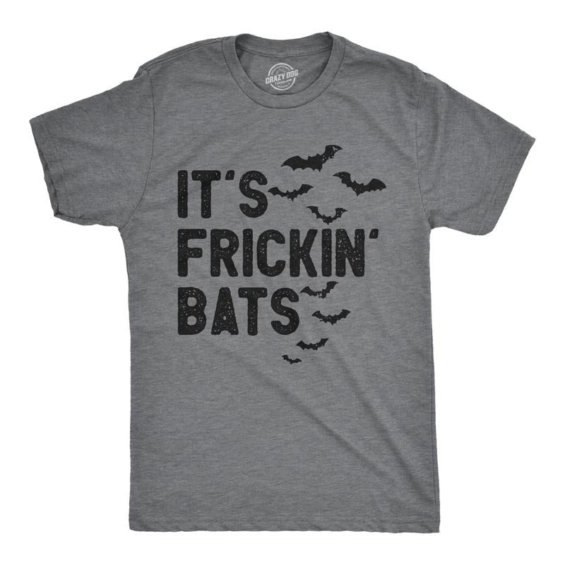 Mens Its Frickin Bats T Shirt Funny Halloween Spooky Season Bat Lovers Tee for Guys Mens Funny T Shirts Cool Tees Soft...