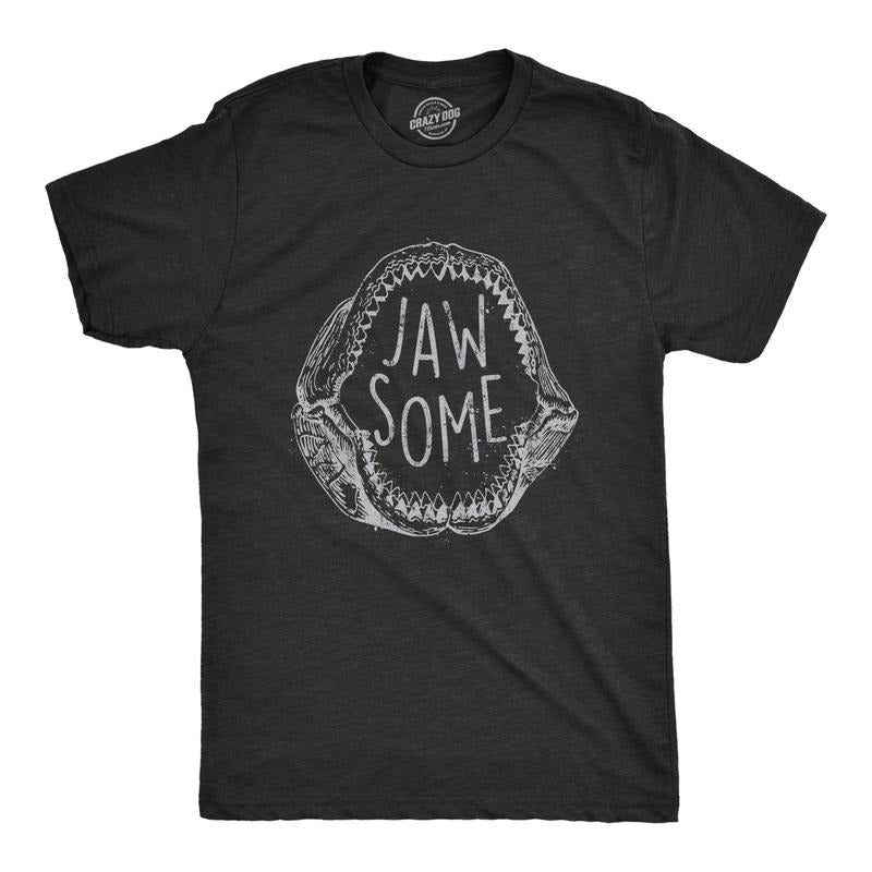 Mens Jaw Some T Shirt Funny Sarcastic Awesome Shark Jaws Teeth Graphic Tee for Guys Mens Funny T Shirts Cool Tees Soft...