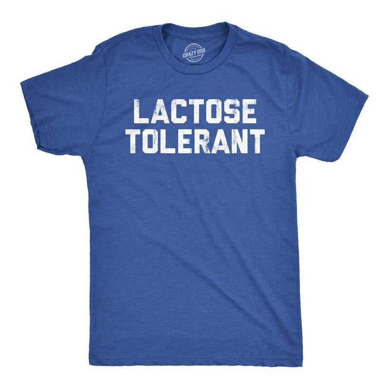 Mens Lactose Tolerant T Shirt Funny Cheesy Dairy Lovers Joke Tee For Guys Mens Funny T Shirts Cool Tees Soft Stylish...