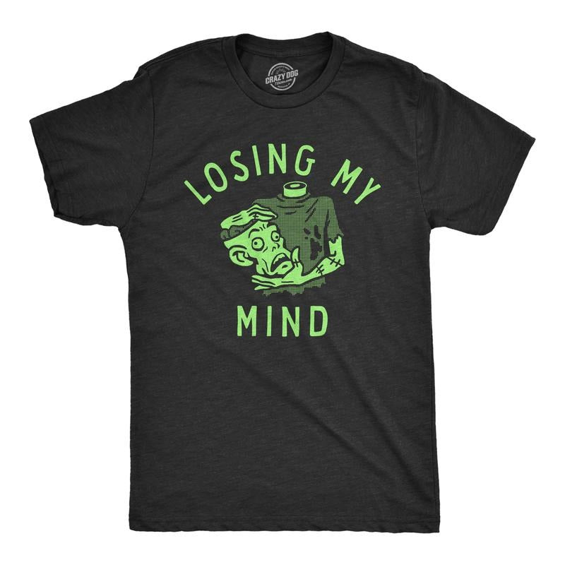 Mens Losing My Mind T Shirt Funny Halloween Headless Zombie Tee For Guys Mens Funny T Shirts Cool Tees Soft Stylish...