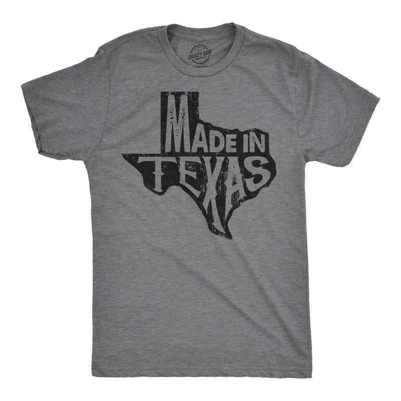 Mens Made In Texas T Shirt Funny Hometown Pride Lonestar State Tee Mens Funny T Shirts Cool Tees Soft Stylish Casual...